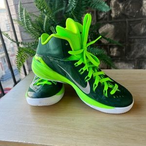 NIKE HYPERDUNK 2014 GREEN/WHITE  MENS ATHLETIC SHOES SZ - 10